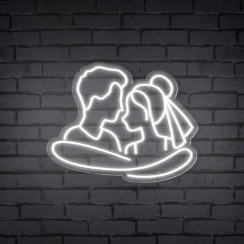 Brautpaar Umarmung LED-Neonschild für Hochzeit Fotohintergrund