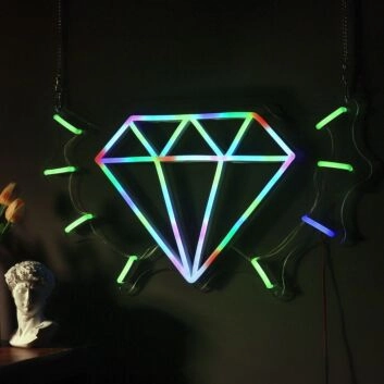 Brighten Up Your Space: Diamond Magic Led Neon Sign for Room, Perfect for Office, Bar, Weddings, and Celebratory Events.