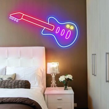 E-Gitarre LED-Neonschild für Schlafzimmer Musikraum