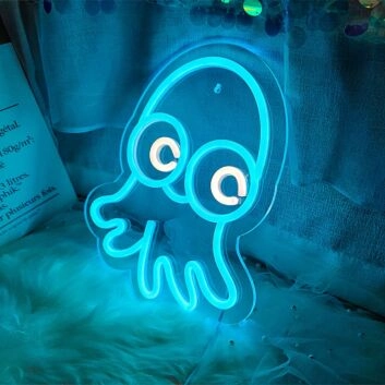 Krake LED-Neonschild für Kinderzimmer und Wohnzimmer