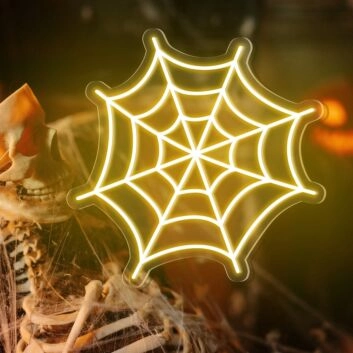 Spinnennetz LED-Neonschild für Halloween Party