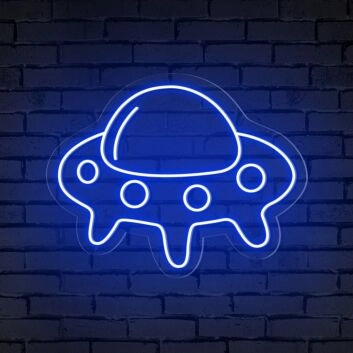 Brighten Your Kid's Room or Add Flair to Theme Parties with the Ufo Cute Space Neon Sign.