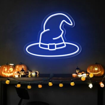 Hexenhut LED-Neonschild für Halloween Party