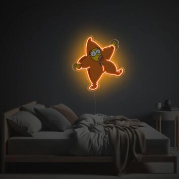 Comicfigur im Sternkostüm LED-Neonschild Schlafzimmer Wohnzimmer