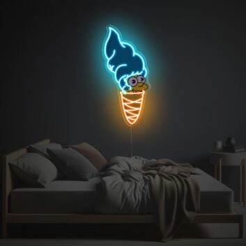 Brighten up your bar or game room with the quirky charm of Marge Simpson With Ice Ice Cream Suit LED Neon Acrylic Artwork.
