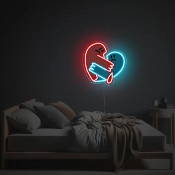 Umarmendes Herz LED-Neonschild Schlafzimmer Wohnzimmer