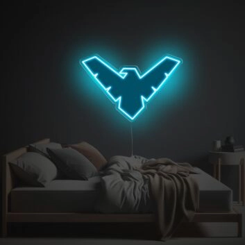 Abstraktes geometrisches LED Neonschild als moderne Wanddekoration