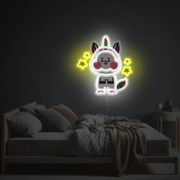 Süßes Einhorn Katze LED Neon Wandlicht für Kinderzimmer