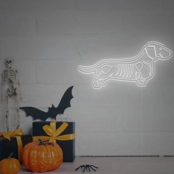 Dackel Skelett LED-Neonschild für Halloween Party