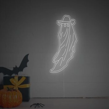 Geist mit Hut LED-Neonschild für Halloween Party