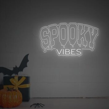 Brighten Up Your Bar, Halloween Party, or Home with the Melting Spooky Vibes LED Neon Sign.