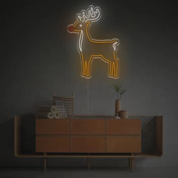 Weihnachtsrentier mit roter Nase LED-Neonschild Wohnzimmer Weihnachtsdekoration