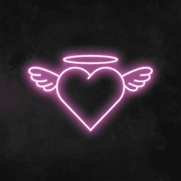 Herz mit Flügeln und Heiligenschein LED-Neonschild Wohnzimmer Schlafzimmer