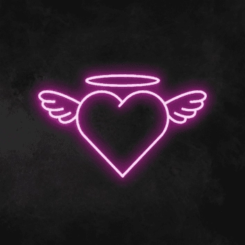 Herz mit Flügeln und Heiligenschein LED-Neonschild Wohnzimmer Schlafzimmer