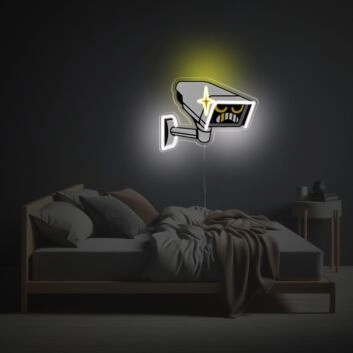 Überwachungskamera LED-Neonschild für Wohnzimmer Büro