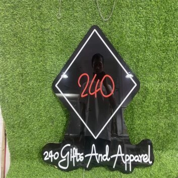 Brighten Up Your Space: 240 Gifts And Apparel Custom LED Neon Sign for Home, Office, Weddings, and Parties.
