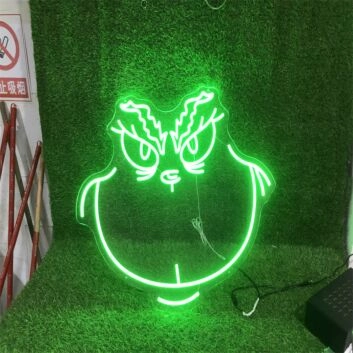 grimmiges Cartoon-Gesicht LED-Neonschild Wohnzimmer Party