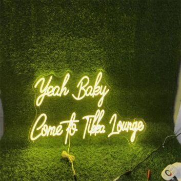 Yeah Baby Come to Tikka Lounge LED-Neonschild für Bar Restaurant