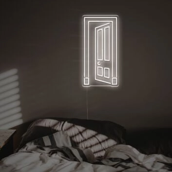 Offene Tür LED Neonschild minimalistisches Wandlicht für Schlafzimmer und Wohnzimmer