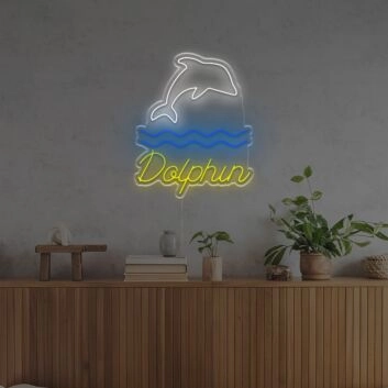 Delfin LED Neonschild für Wohnzimmer und Kinderzimmer