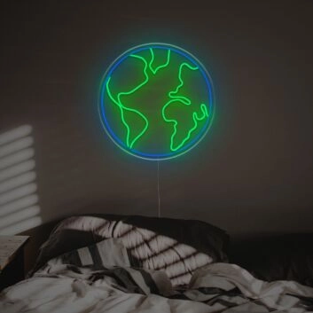Erde LED-Neonschild für Schlafzimmer und Wohnzimmer