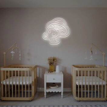 Brighten Your Child's Bedroom or Play Area with the Mushrooms Forkid Room LED Neon Sign for a Whimsical Touch.