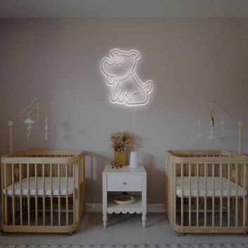 sitzender Hund LED-Neonschild Kinderzimmer