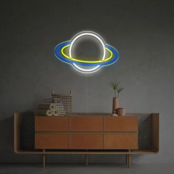 Planet Saturn LED Neonschild moderne Wanddekoration