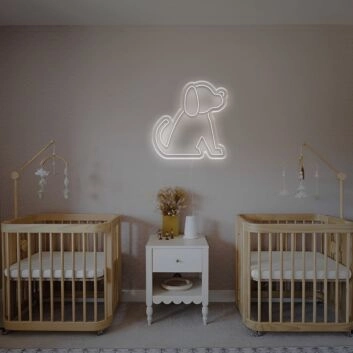 sitzender Hund LED-Neonschild Kinderzimmer