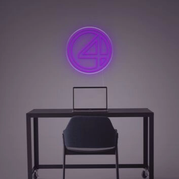 Zahl 4 im Kreis LED-Neonschild Büro Arbeitszimmer