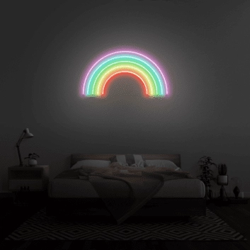 Regenbogen LED-Neonschild für Schlafzimmer Wohnzimmer