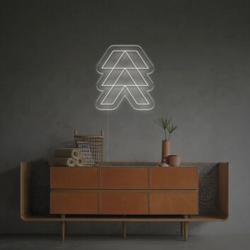Stilisierter Tannenbaum LED-Neonschild für Wohnzimmer oder Büro