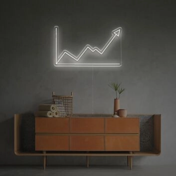 Wachstumsdiagramm mit Pfeil LED-Neonschild Büro Homeoffice