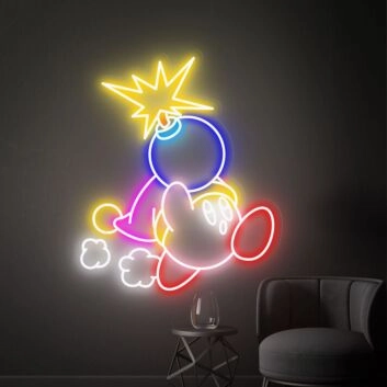 Comicfigur mit Bombe LED-Neonschild Gamingzimmer