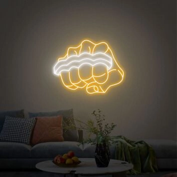 Faust mit Schlagring LED-Neonschild für Wohnzimmer Gamingzimmer