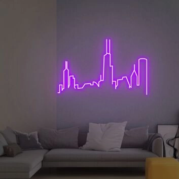 Stadt Skyline LED-Neonschild Wohnzimmer Büro