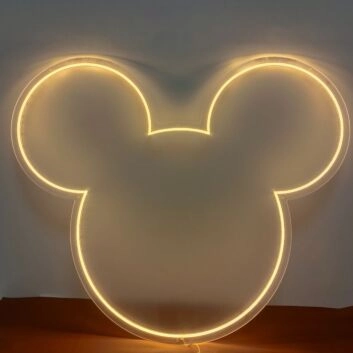 Mauskopf Silhouette LED-Neonschild für Kinderzimmer Wohnzimmer