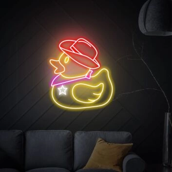 Cowboy-Ente LED-Neonschild Wohnzimmer Bar