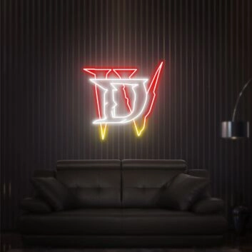 Abstraktes Buchstaben-LED Neonschild für Bar und Lounge