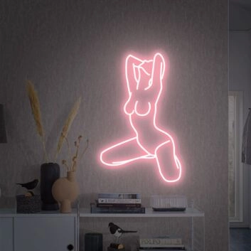 Kniende Frauen Silhouette LED-Neonschild für Bar Club