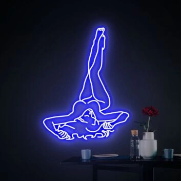 liegende Frau mit hochgestreckten Beinen LED-Neonschild für Bar Club