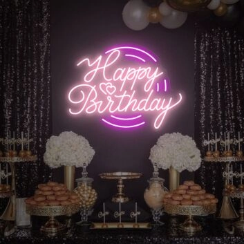 Happy Birthday LED-Neonschild für Geburtstagsparty