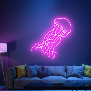 Qualle LED-Neonschild für Wohnzimmer und Bar