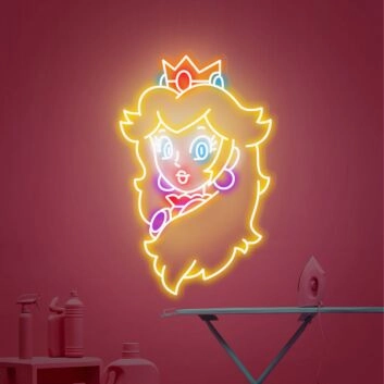 Prinzessin mit Krone LED-Neonschild für Gamingzimmer und Kinderzimmer