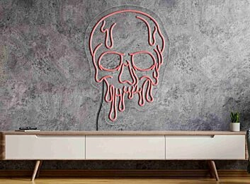 Schmelzender Totenkopf LED-Neonschild für Bar und Gaming Raum