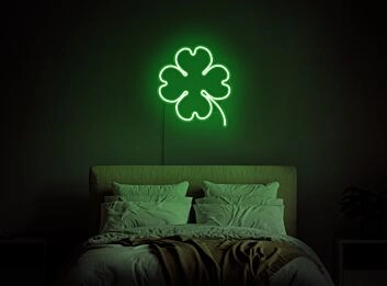 Vierblättriges Kleeblatt LED-Neonschild Schlafzimmer Wohnzimmer