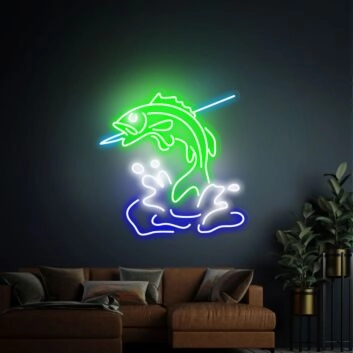 Springender Fisch LED-Neonschild Wohnzimmer Bar