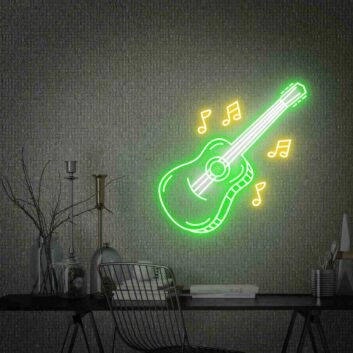 Brighten Up Your Space: Perfect for Home Decor, Office Ambiance, or as a Vibrant Addition to Bar, Pub, Club, and Live Show Settings with the Guitar Led Neon Sign Wall Art.