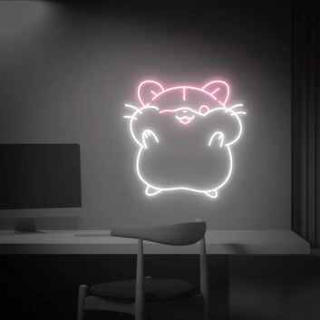 Hamster Illustration LED-Neonschild für Wohnzimmer und Kinderzimmer