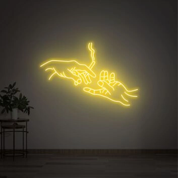 Brighten Your Space: Hands Of God LED Neon Sign for Home, Office, Wedding Celebrations, and Trendy Bar Settings